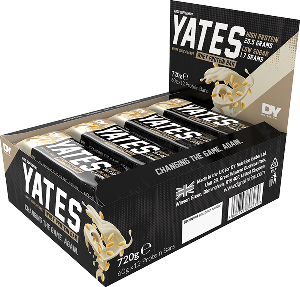 Dorian Yates Nutrition Vassleproteinbar - 12 x 60 g - Vit Choklad Jordnöt