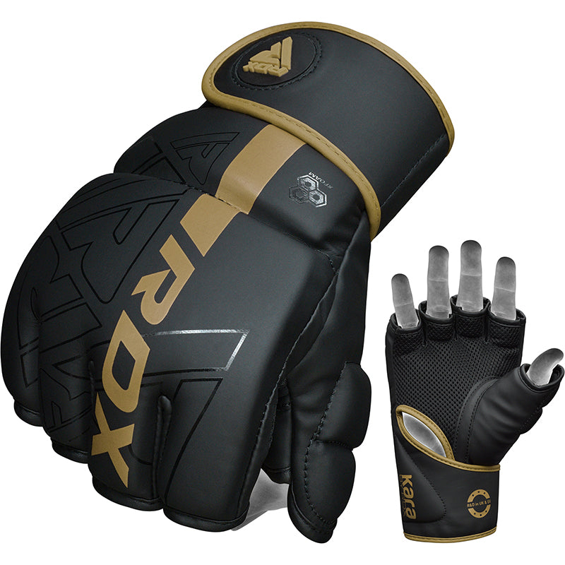 RDX Grappling Handskar F6 - Mattsvart/Guld