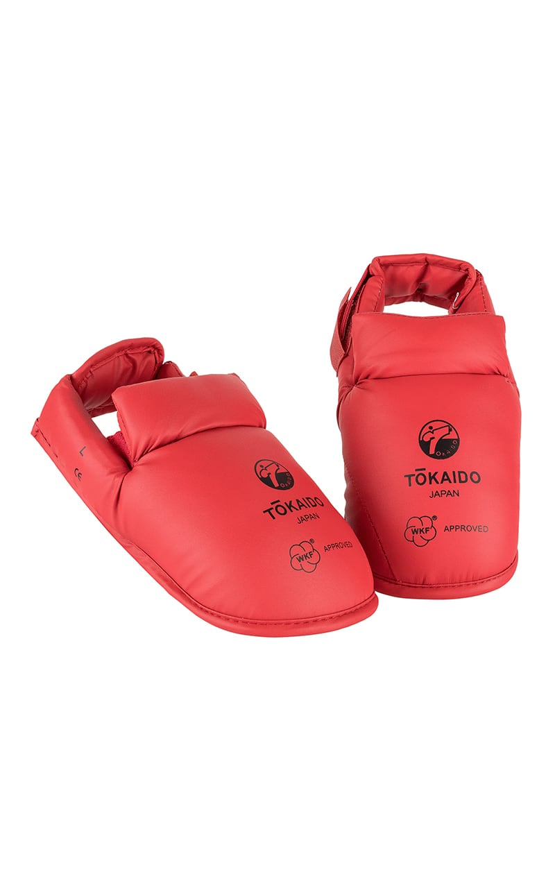 TOKAIDO Karate fotskydd, WKF, med kardborrebrand