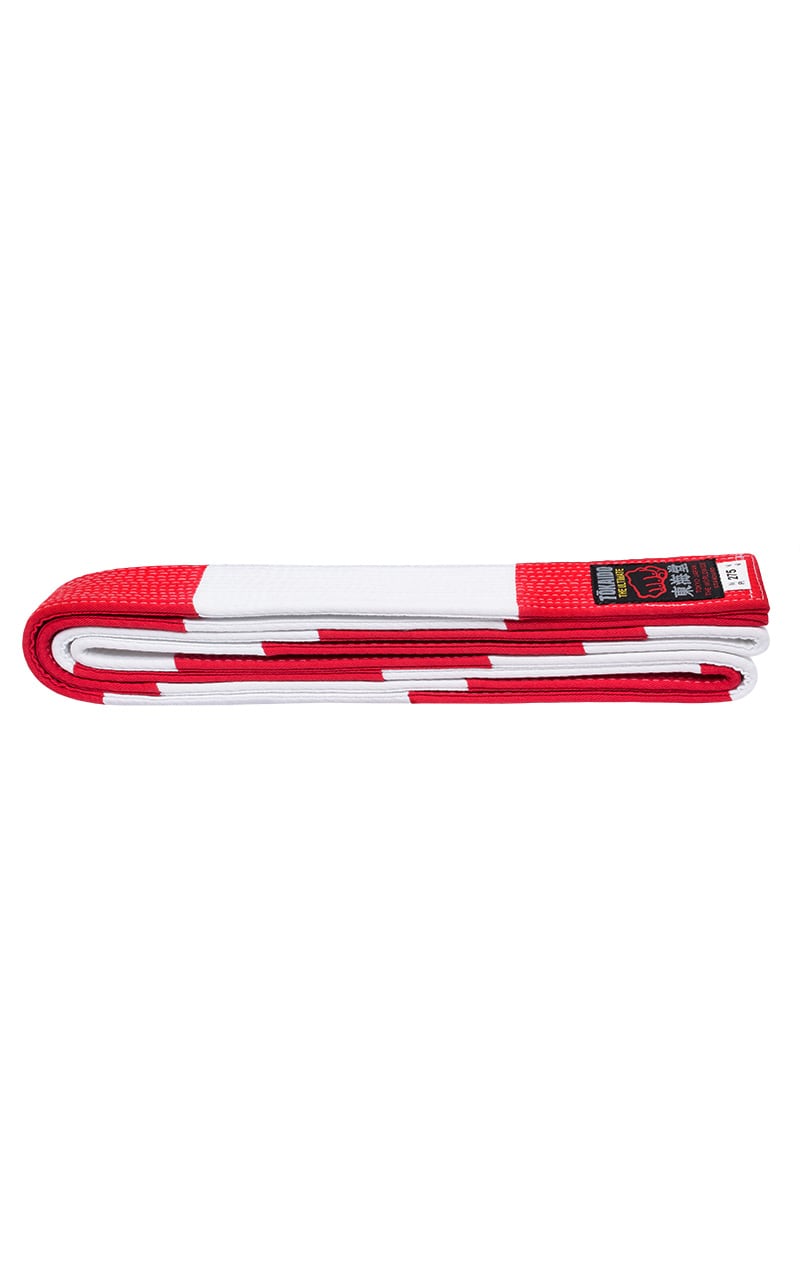 TOKAIDO Striped Karate Belt, red / white