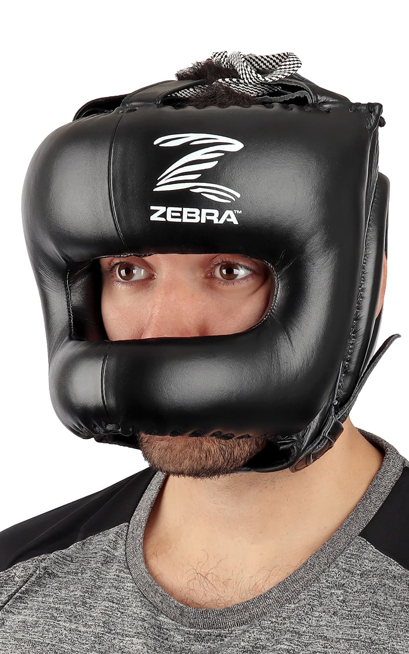 ZEBRA Huvudskydd, Face Bar, läder