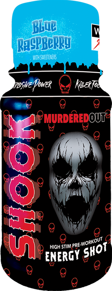 Murdered Out SHOOK Energy Shots - 12 x 60 ml - Blue Raspberry