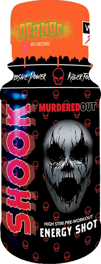 Murdered Out SHOOK Energy Shots - 12 x 60 ml - Orange