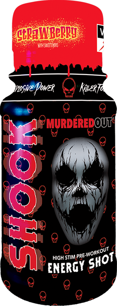 Murdered Out SHOOK Energy Shots - 12 x 60 ml - Strawberry