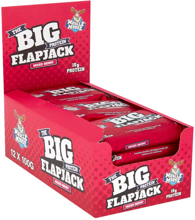 Muscle Moose Big Protein Flapjack - 12 x 100 g - Mixed Berry