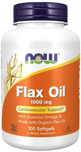 NOW Foods NOW1770 Flax Oil Organic 1000 mg - 100 softgels