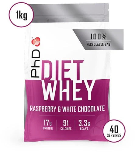PhD Nutrition Diet Vassleprotein - 1000 g - Raspberry White Choco