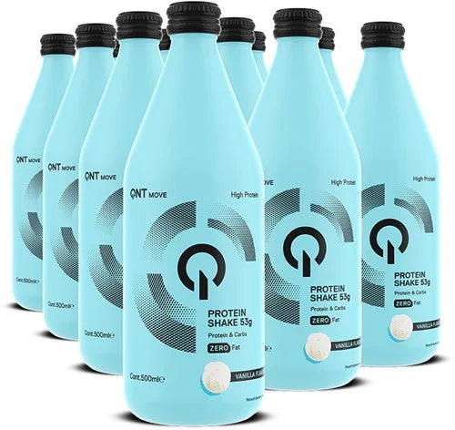 QNT Protein Shake Glass Bottle - 12 x 500 ml - Vanilla