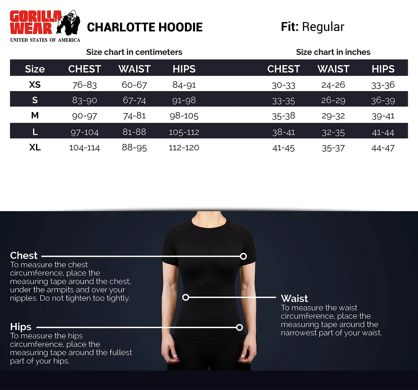 Gorilla Wear Charlotte Hoodie, black