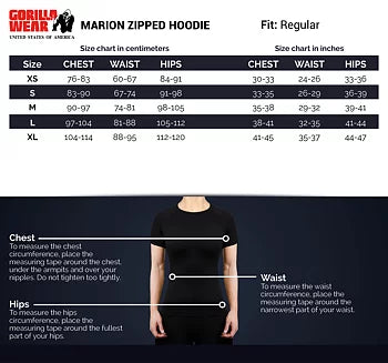 Gorilla Wear Marion Zipped Hoodie, black