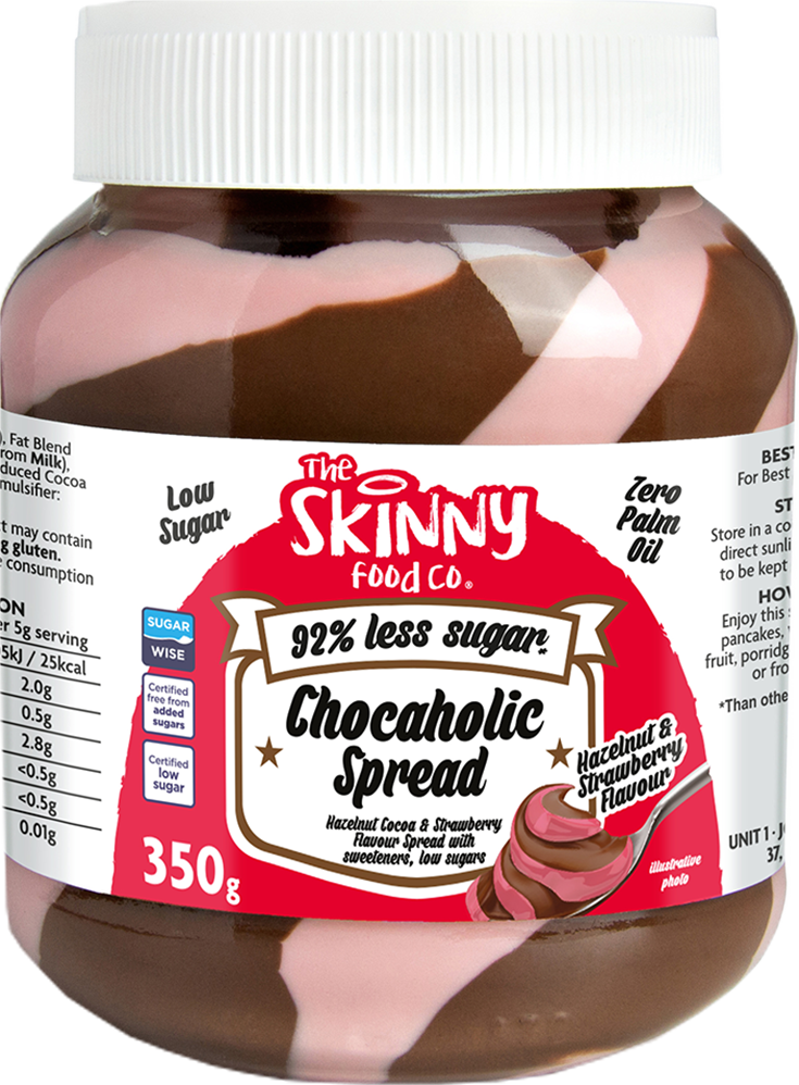 The Skinny Food Co Low Sugar Spread - 350 g - Strawberry & Hazelnut