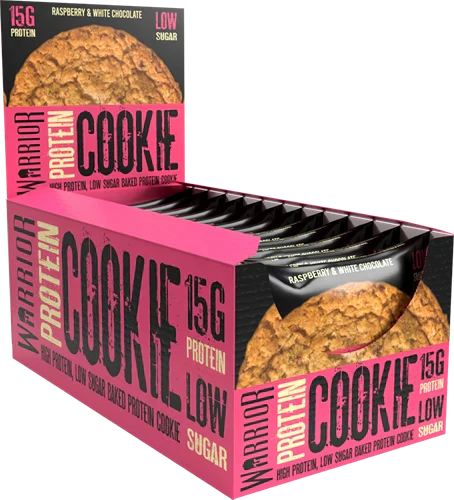 Warrior Protein Cookies - 12 x 60 g - White Choco Raspberry