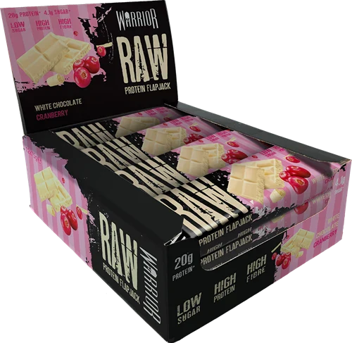 Warrior Raw Protein Flapjack - 12 x 75 g - White Chocolate Cranberry